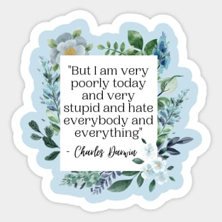 Charles Darwin Quote - Biology Text Funny Sticker